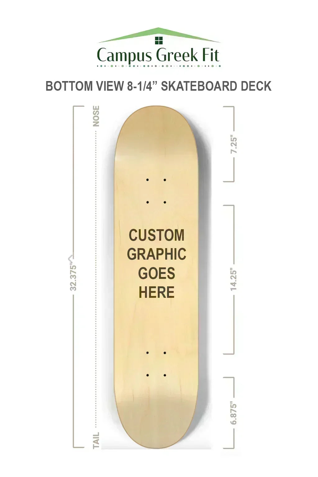 University of Tampa Skateboard Deck - Rings Skateboard