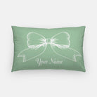 Personalized Bow Lumbar Pillow Cover Green Pillow Covers