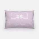 Personalized Bow Lumbar Pillow Cover Lavender Pillow Covers