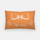 Personalized Bow Lumbar Pillow Cover Orange Pillow Covers