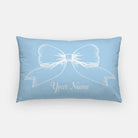 Personalized Bow Lumbar Pillow Cover Powder Blue Pillow Covers