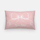 Personalized Bow Lumbar Pillow Cover Pale Pink Pillow Covers