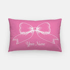 Personalized Bow Lumbar Pillow Cover Hot Pink Pillow Covers