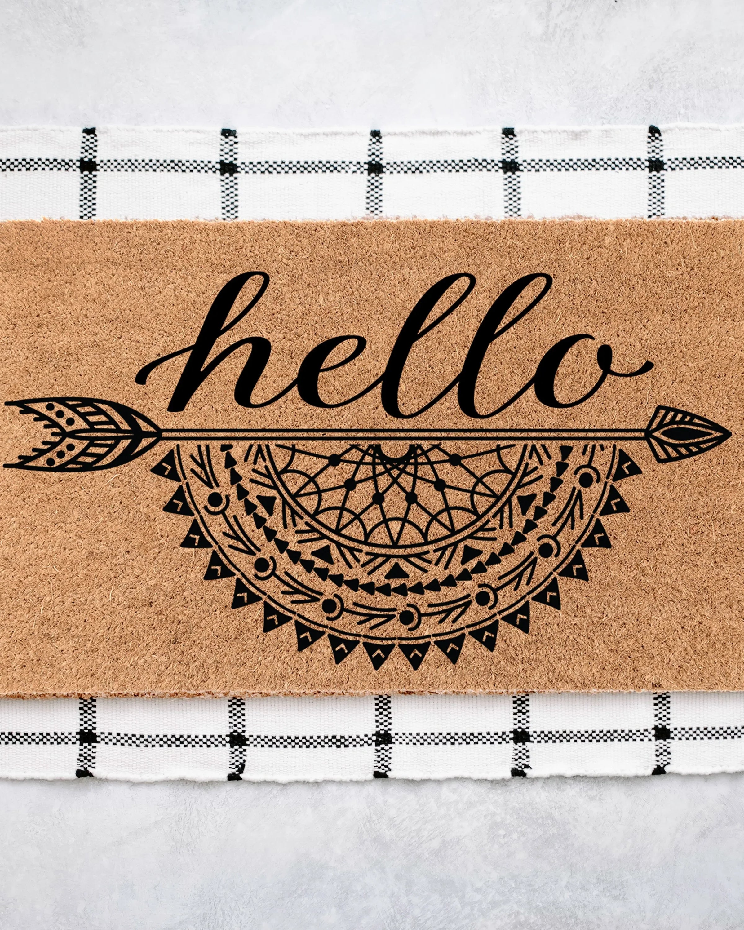Hello Boho Arrow Coir Doormat Door Mats