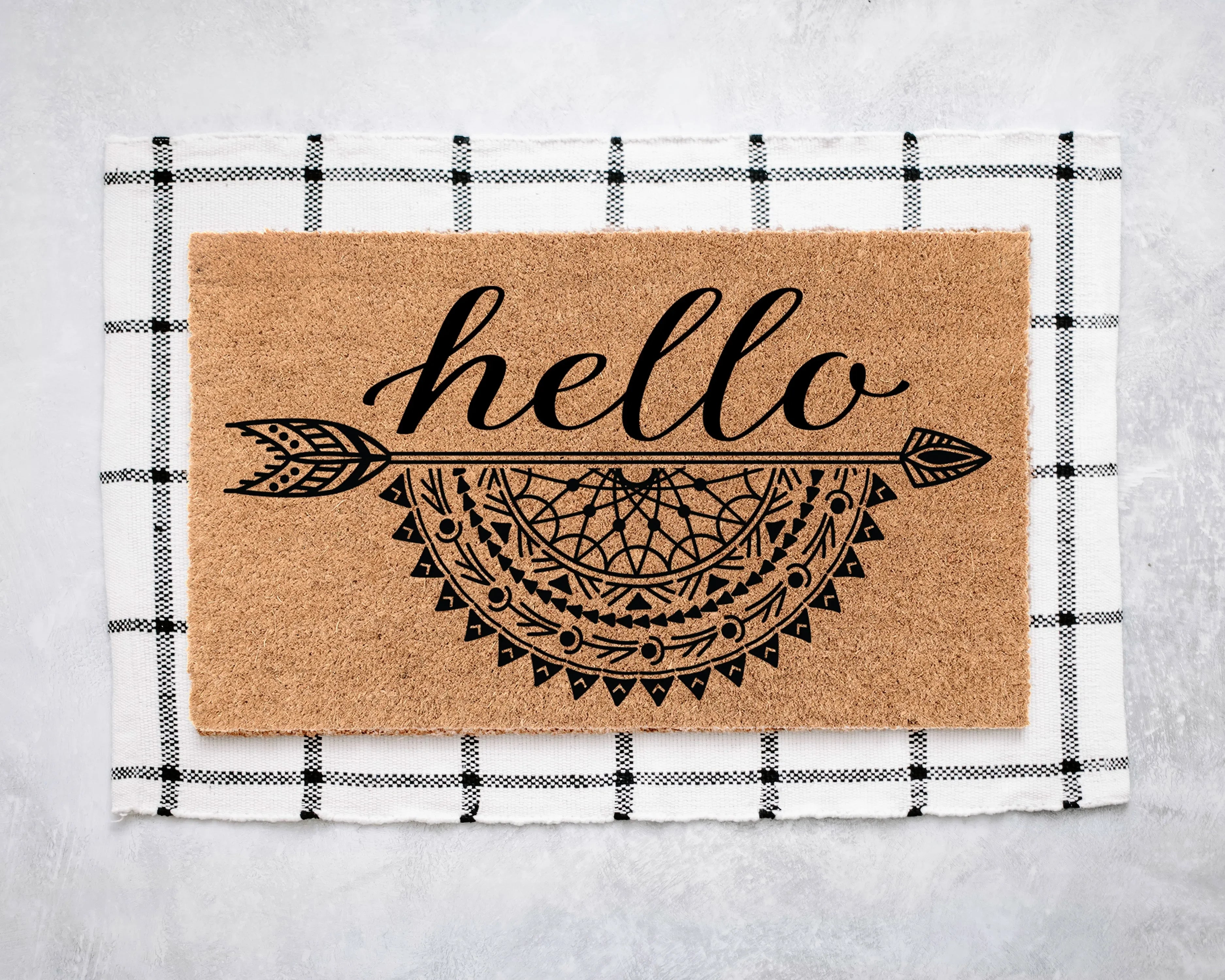 Hello Boho Arrow Coir Doormat Door Mats