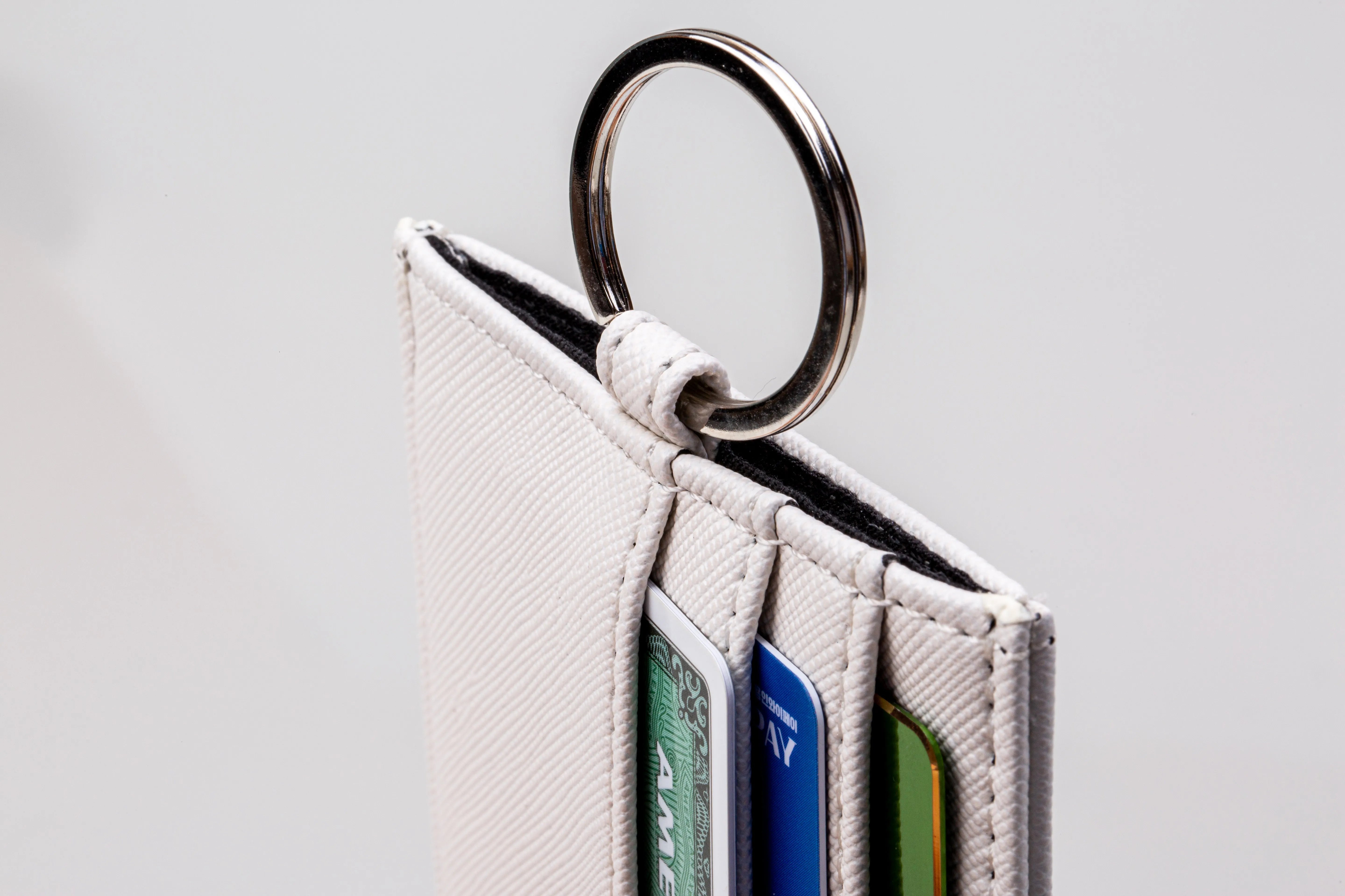 Arkansas State Red Wolves Vegan Saffiano Leather Keychain Card Holder Travel Wallet