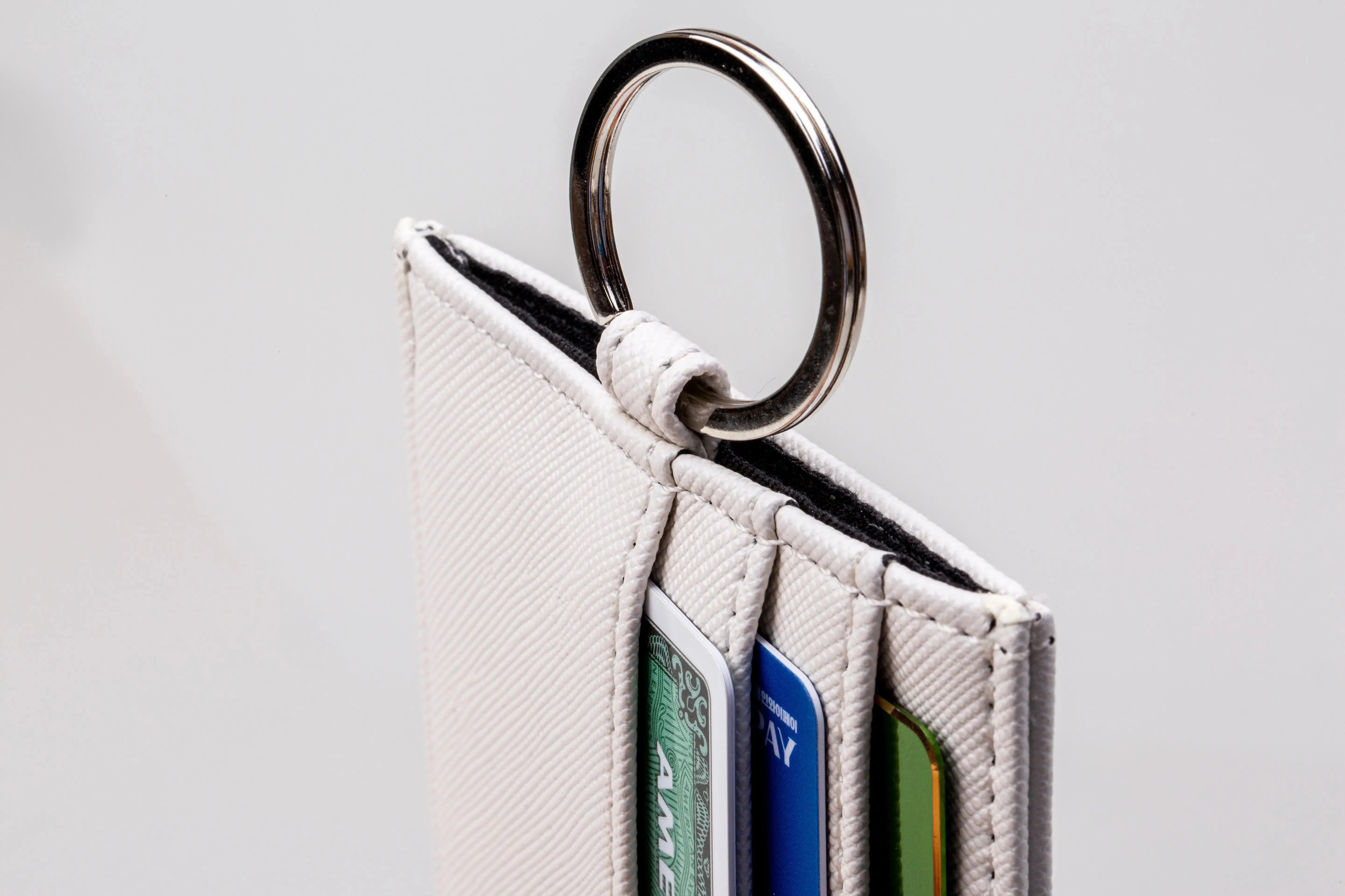 Georgia State University Vegan Saffiano Leather Keychain Card Holder Travel Wallet