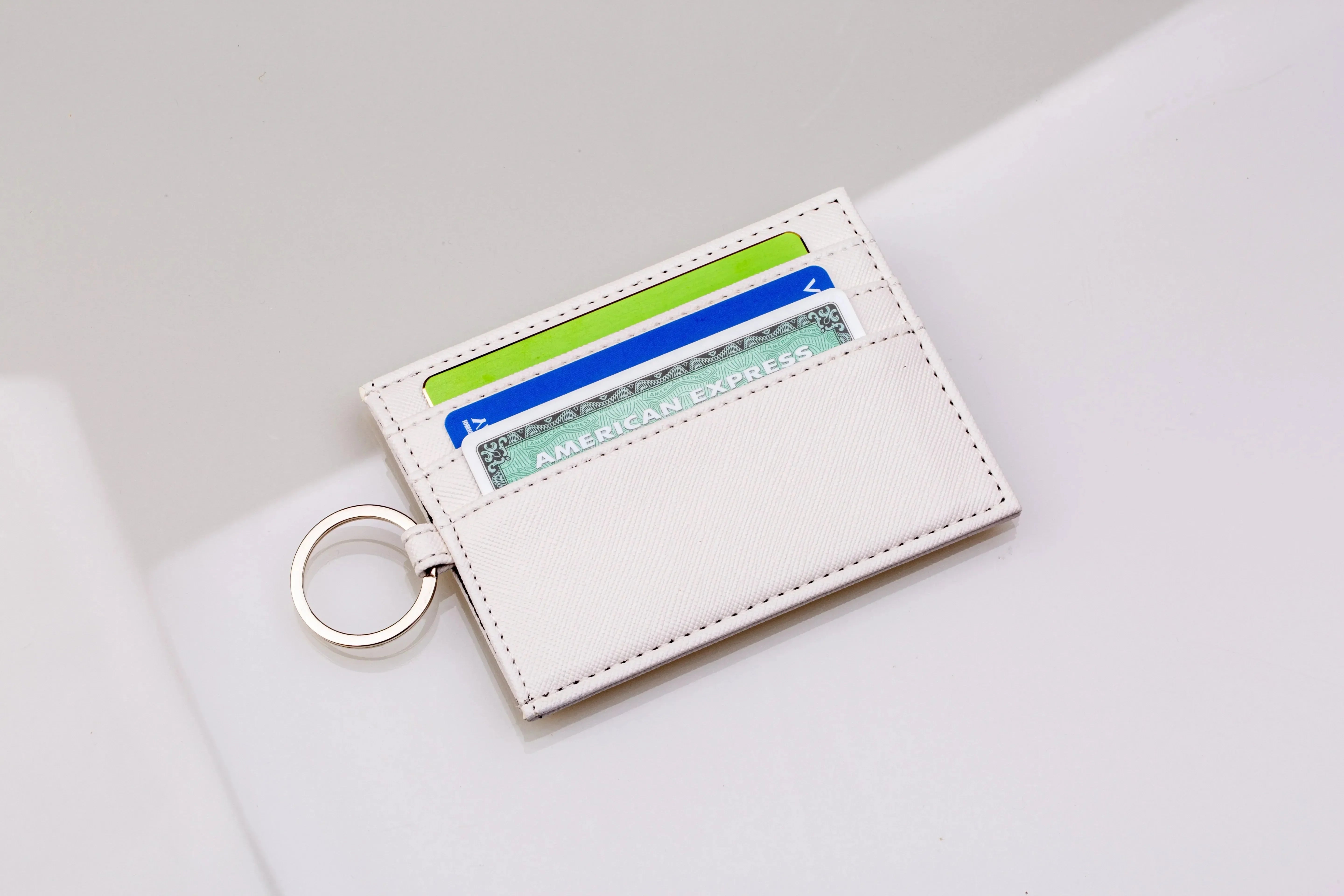 Phi Chi Theta Vegan Saffiano Leather Keychain Card Holder - Greek Letters Travel Wallet