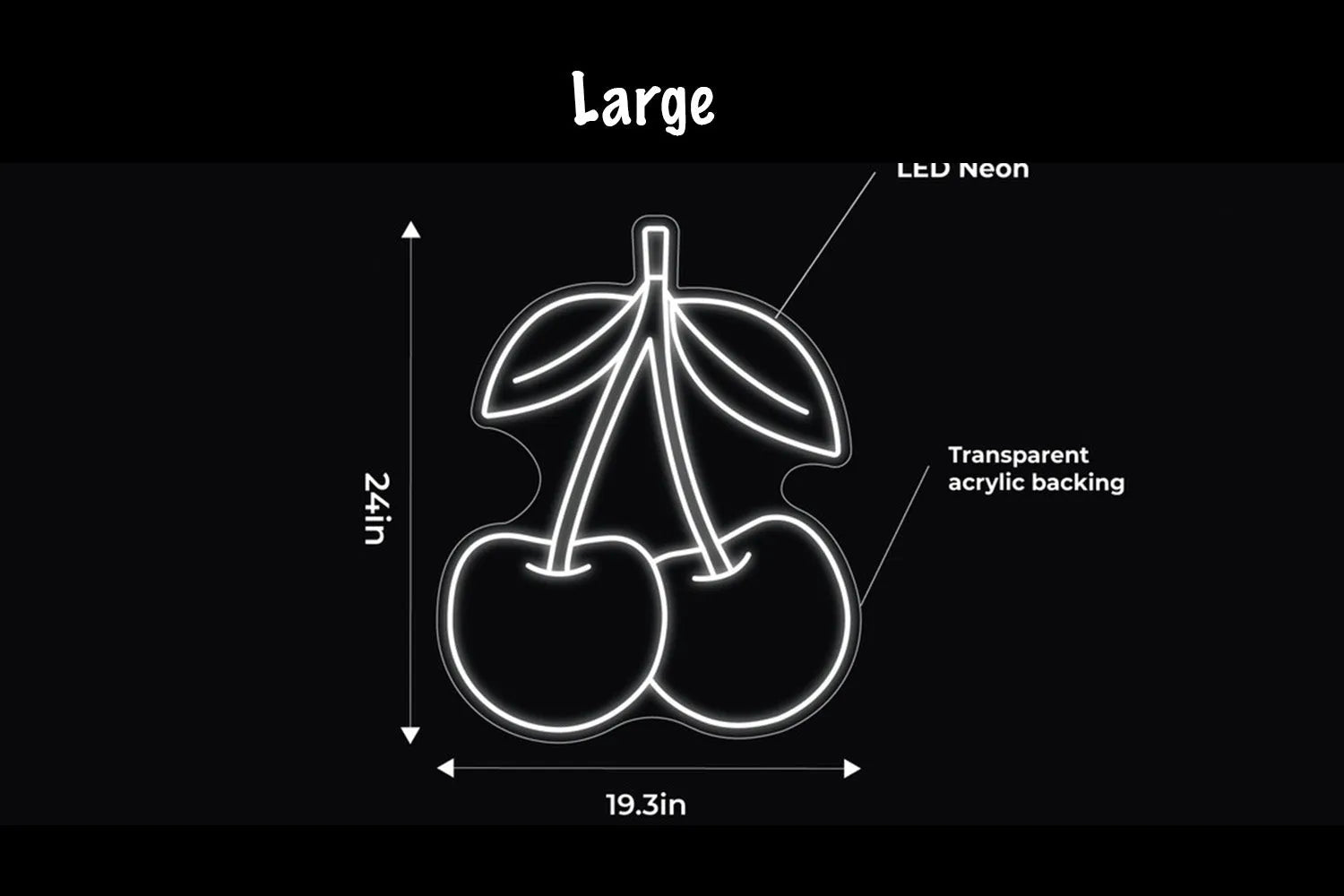 Cherries LED Neon Sign w/ Dimmer Neon Signs