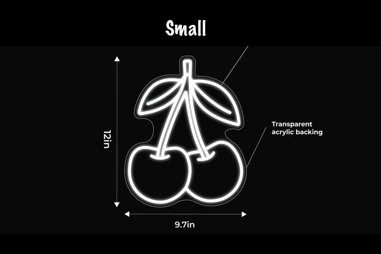 Cherries LED Neon Sign w/ Dimmer Neon Signs