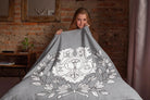 Chi Omega XL 60x80 Sherpa Blanket - Gray Coat of Arms Throw Blankets