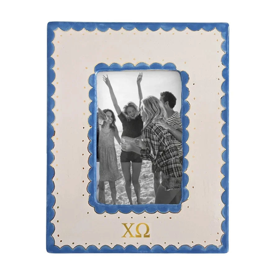 Chi Omega Scallop Picture Frame | Big Little Sister Keepsake | XO Gifts