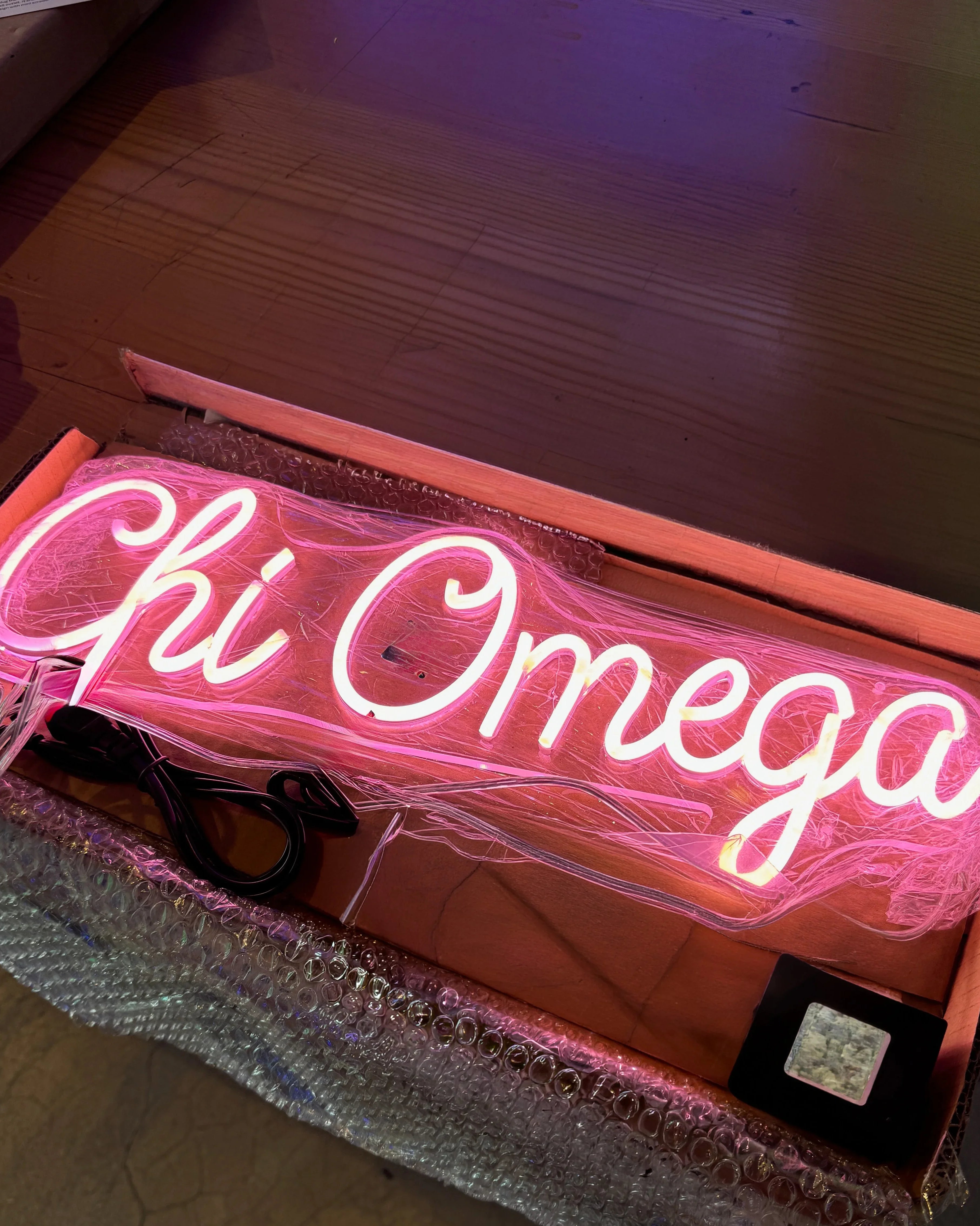 Chi Omega Script LED Neon Sign
