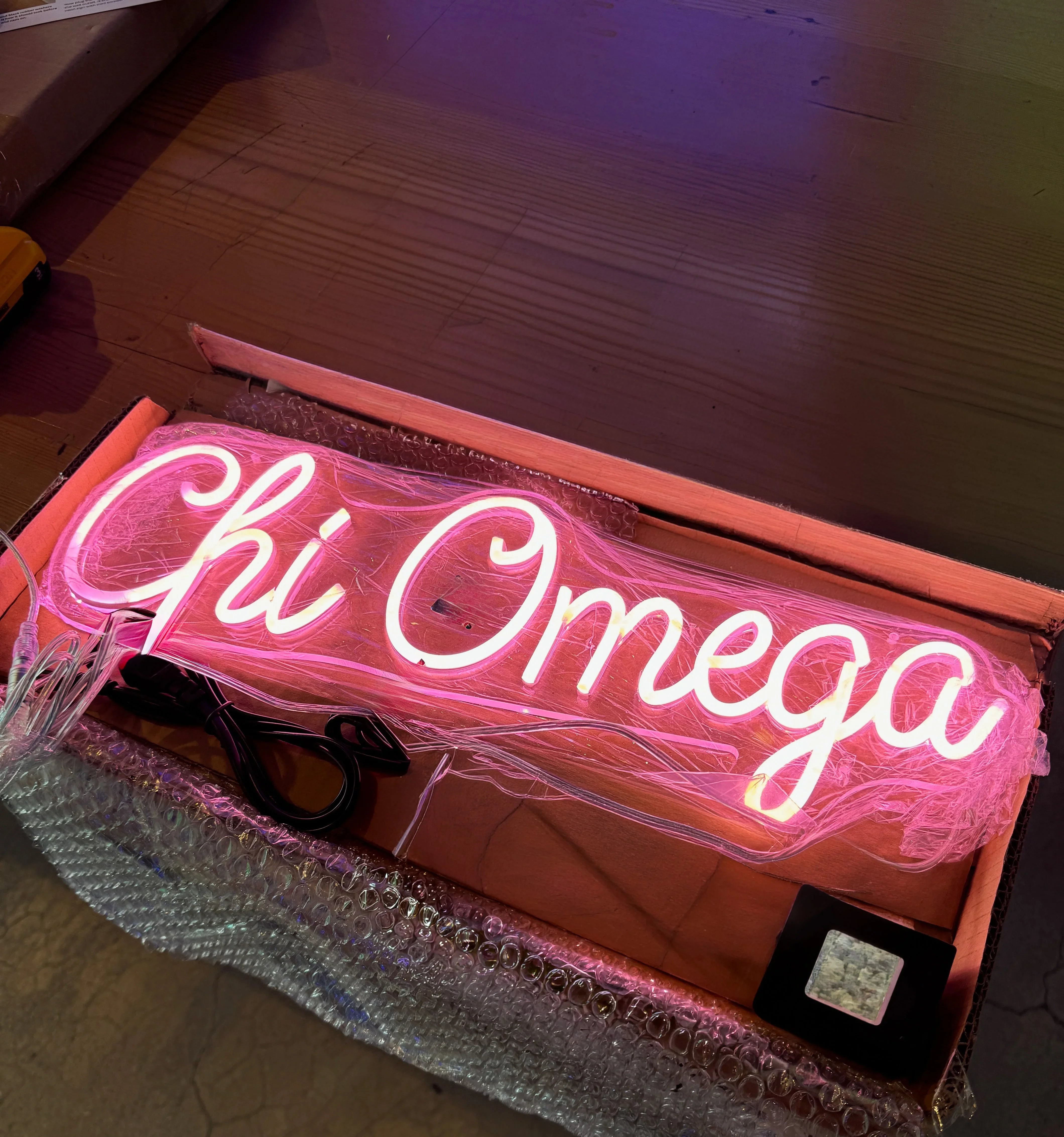 Chi Omega Script LED Neon Sign