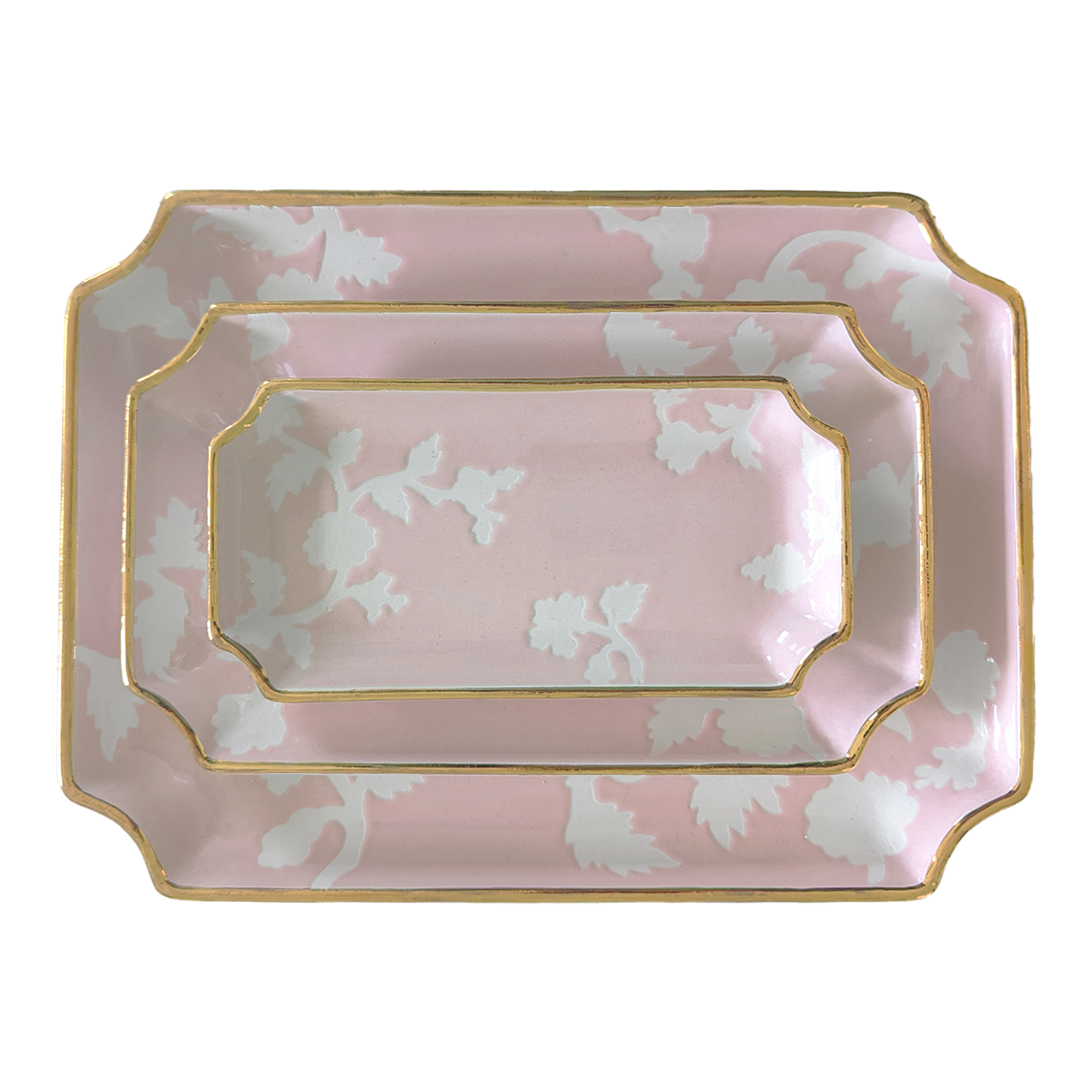 Chinoiserie Decorative Trays with Gold Accent