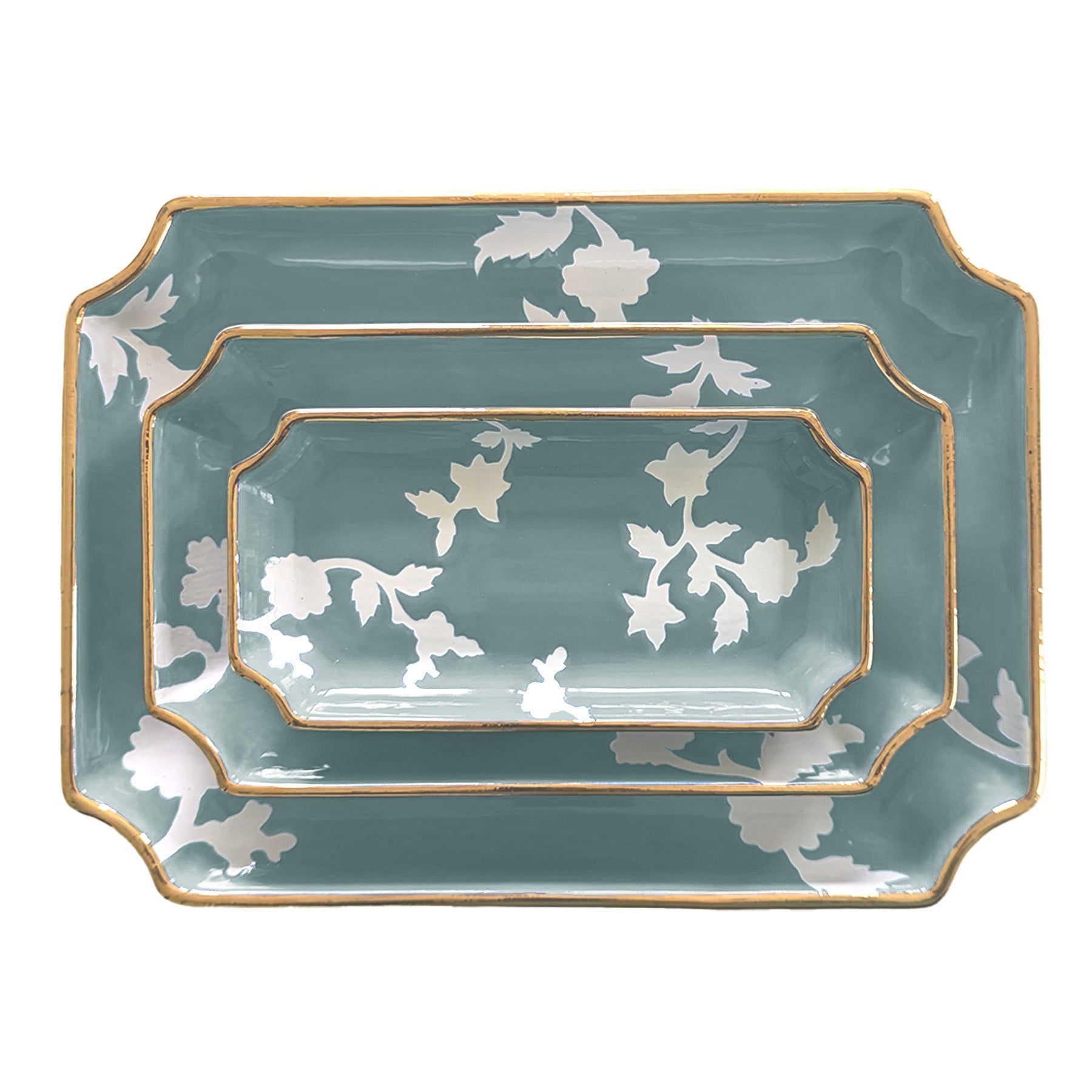 Chinoiserie Decorative Trays with Gold Accent