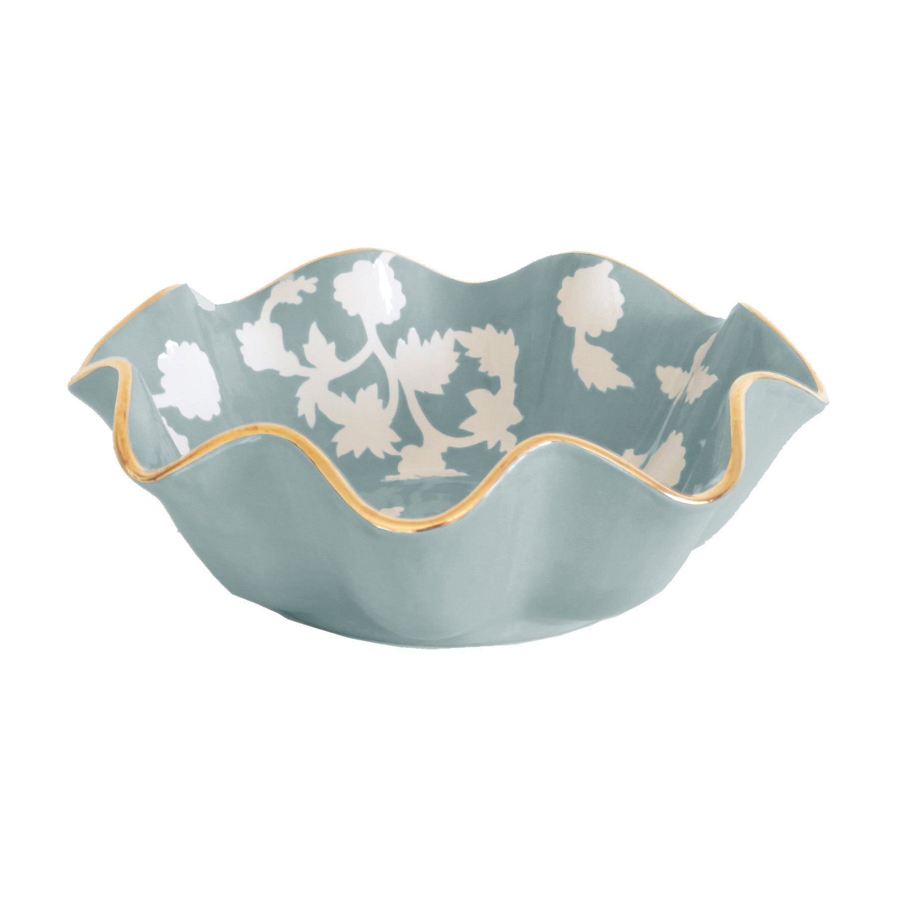 Chinoiserie Dreams Scalloped Bowls with Gold Accent