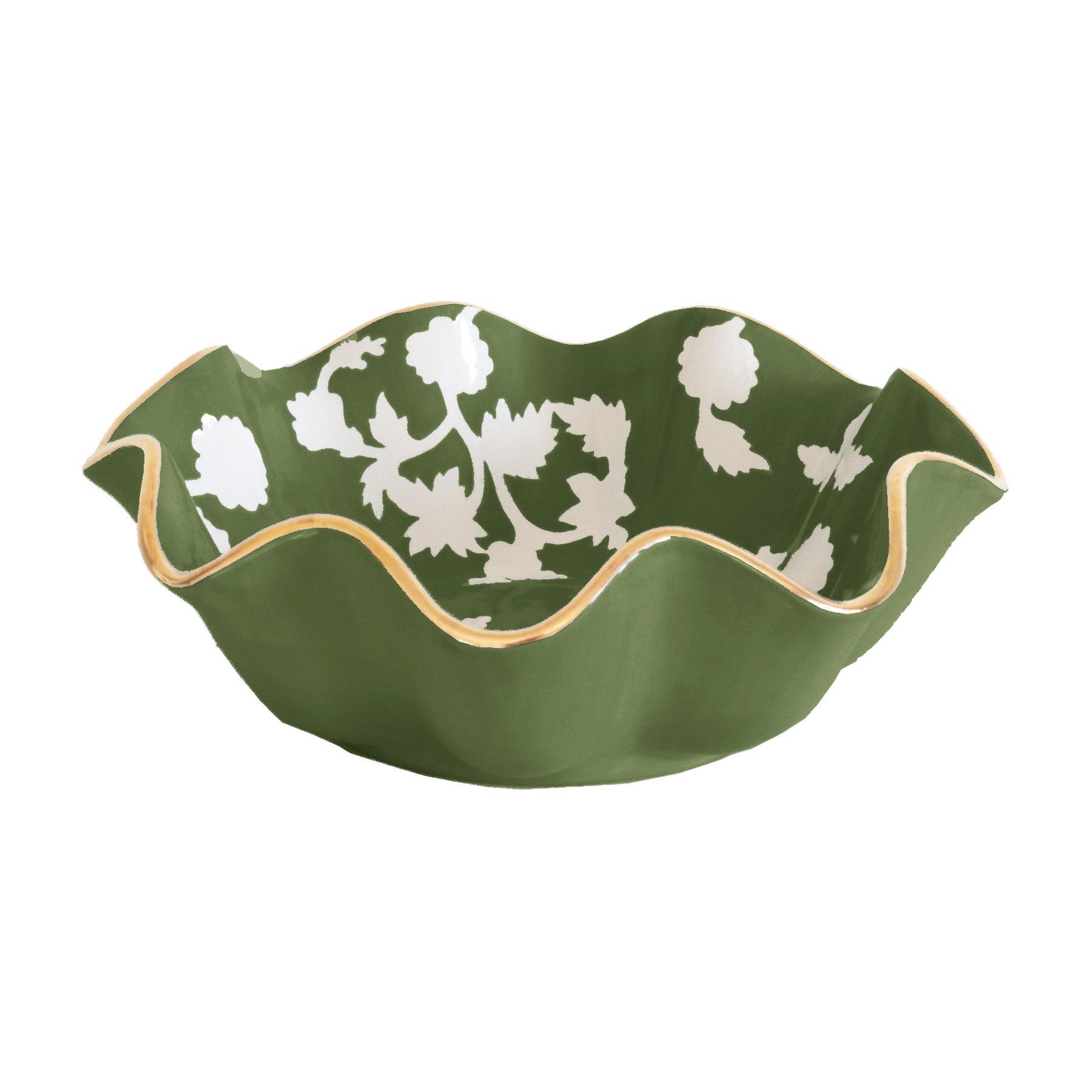 Chinoiserie Dreams Scalloped Bowls with Gold Accent