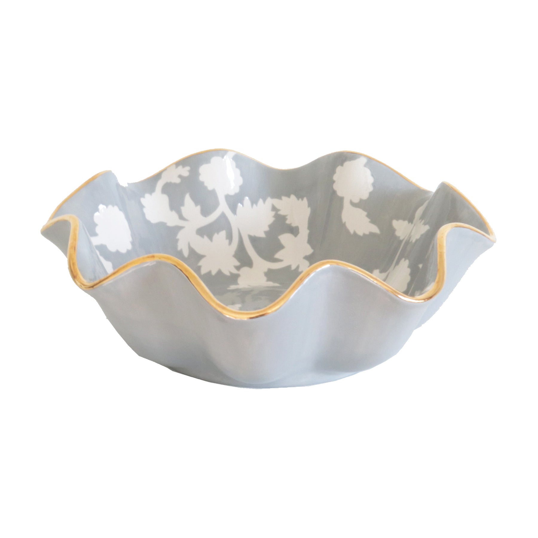 Chinoiserie Dreams Scalloped Bowls with Gold Accent
