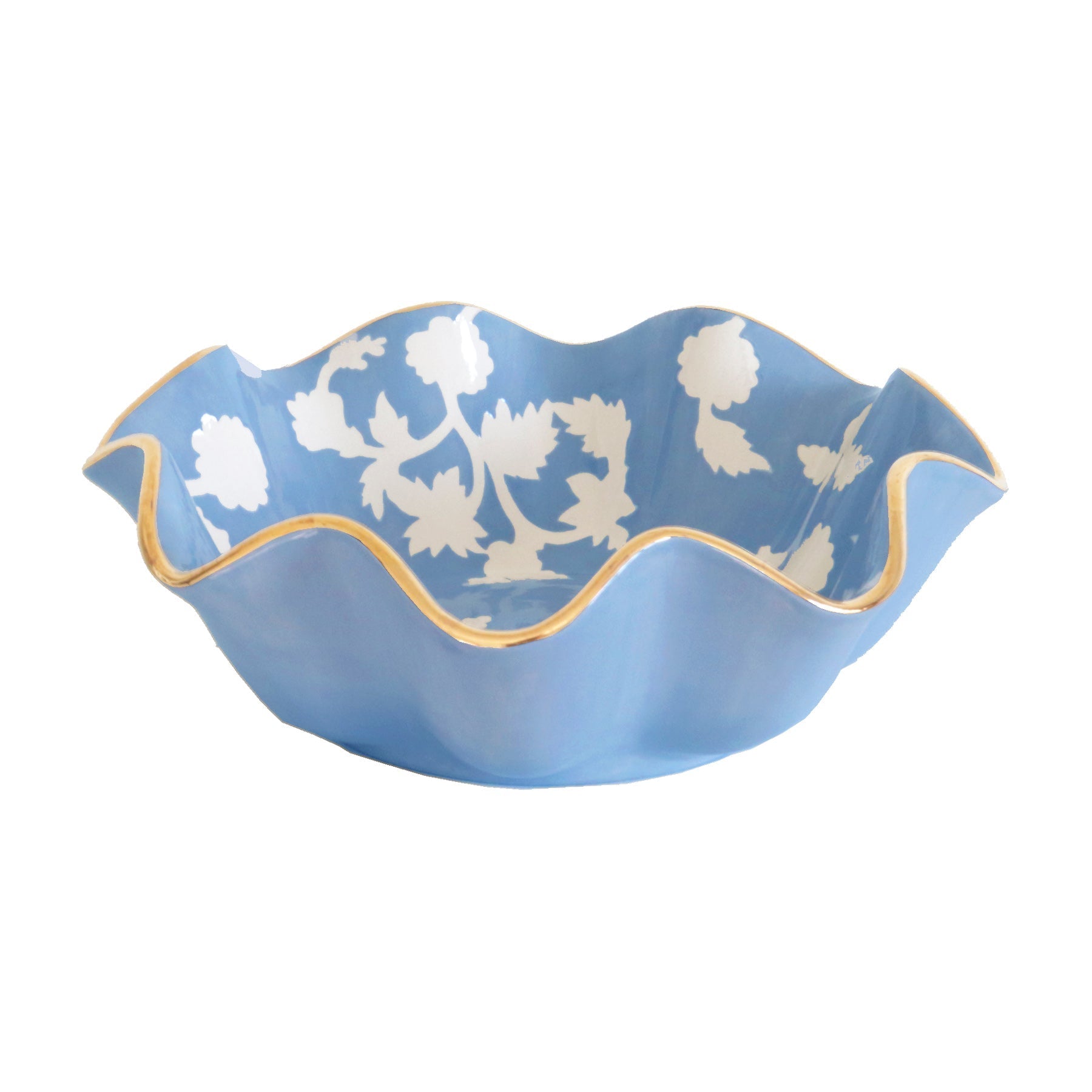 Chinoiserie Dreams Scalloped Bowls with Gold Accent