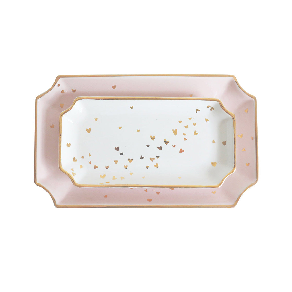 "Confetti Hearts" Tray with Gold Accent | Dorm Accessories | Catch All | Campus Greek Fit