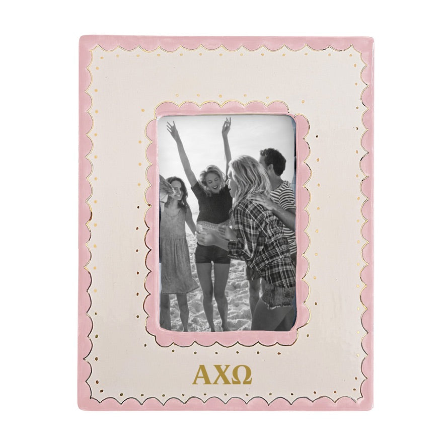 Alpha Chi Scallop Photo Frame | AXO Big Little Gift | Sister Keepsake