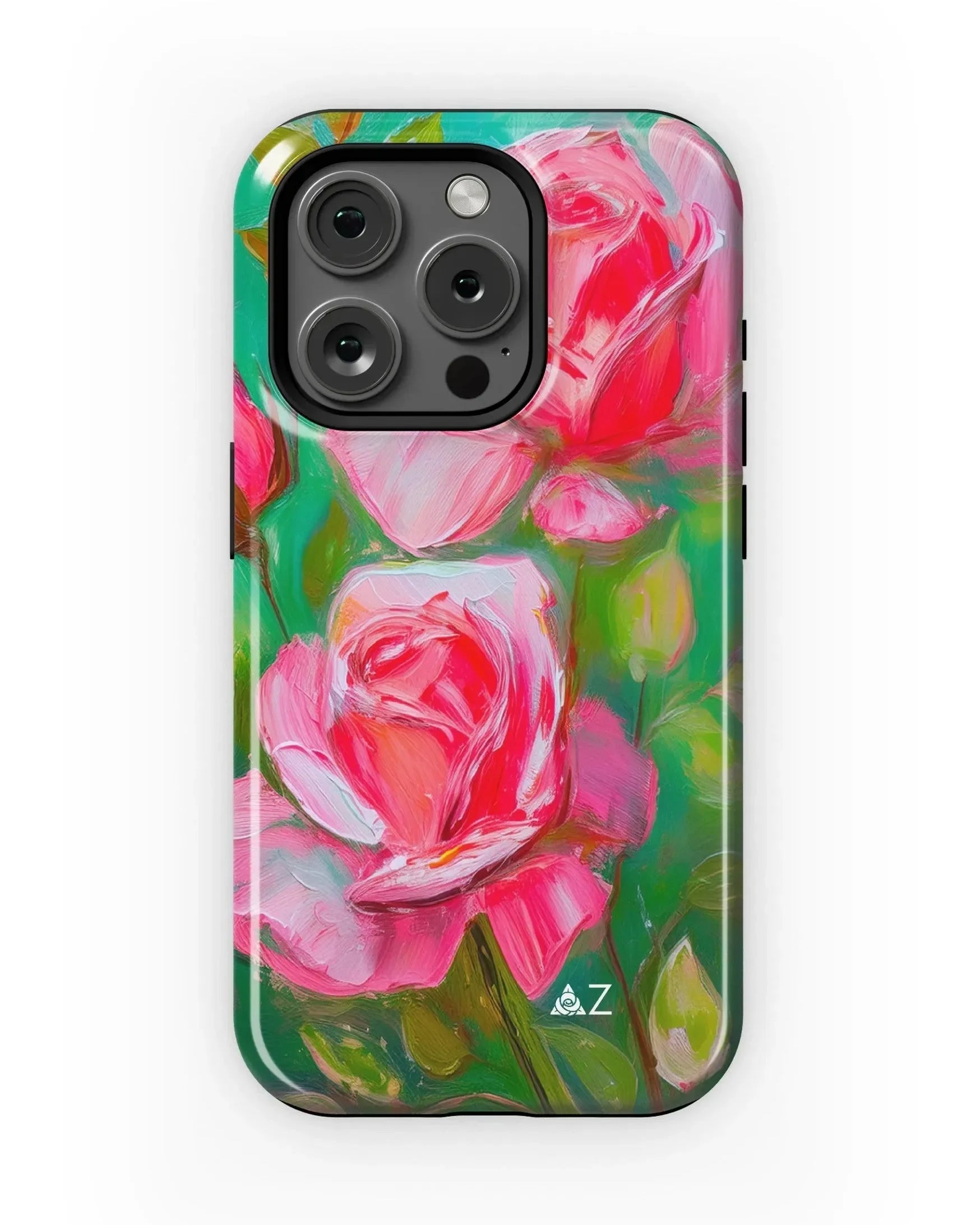 Delta Zeta iPhone 16, 15, 14 Mobile Phone Case - DZ Roses Gloss Mobile Phone Cases