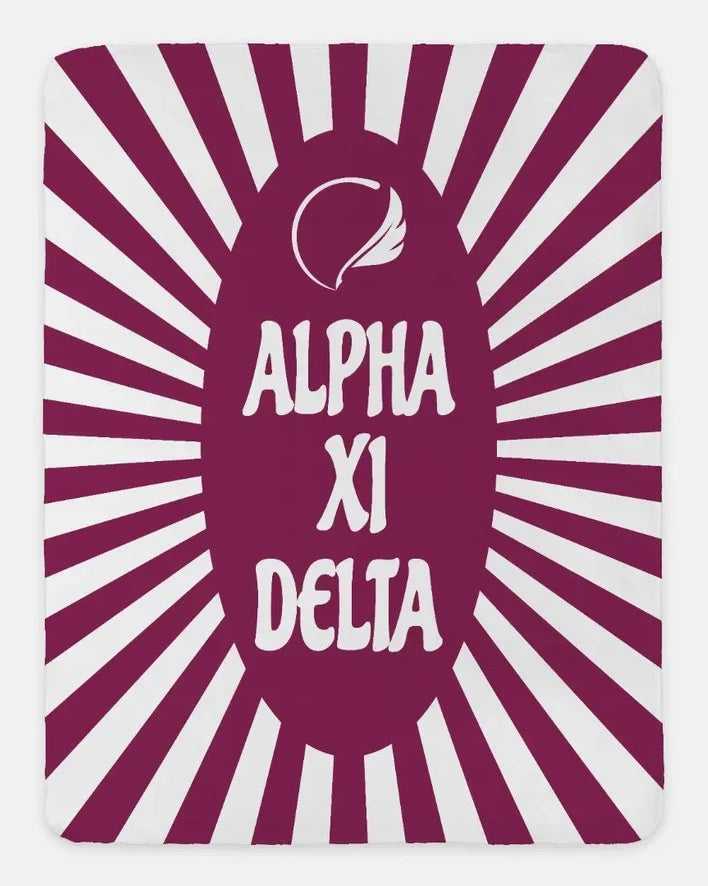 Alpha Xi Delta XL 60x80 Sherpa Throw Blanket - Starburst | AXiD Gifts