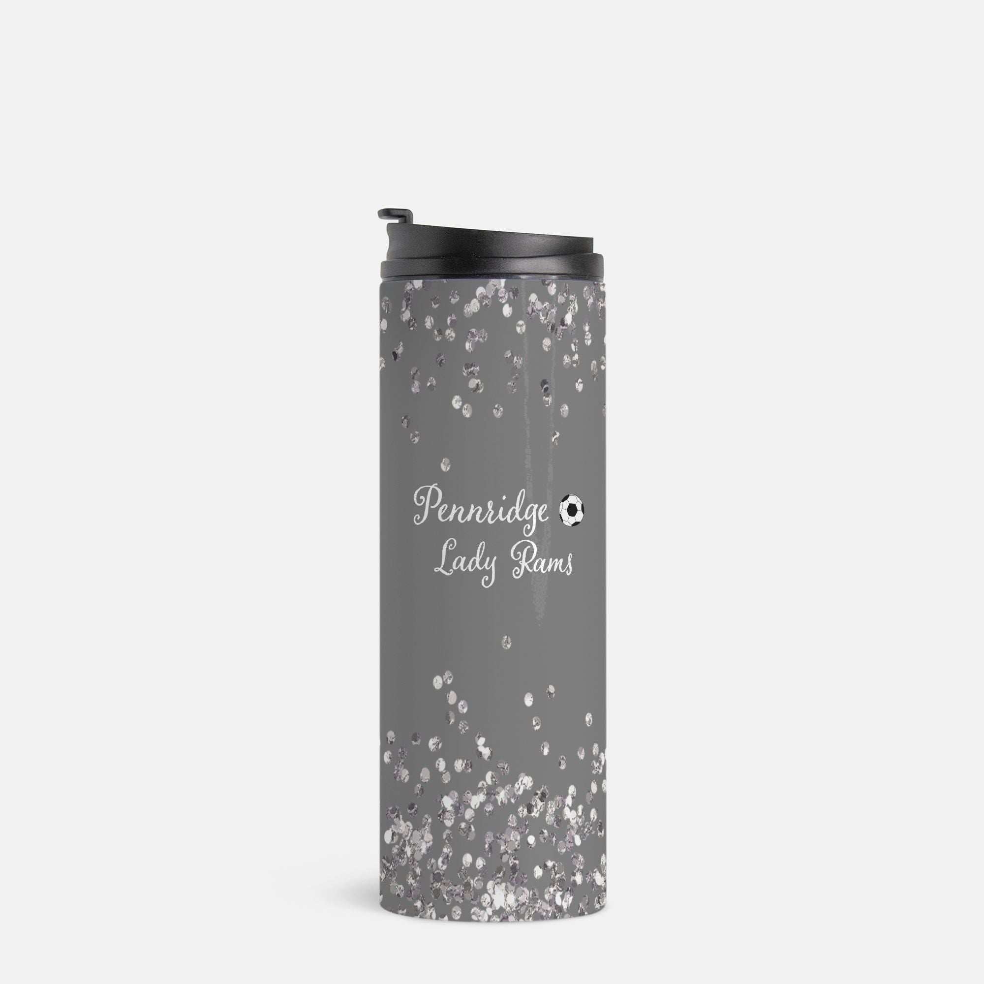 Pennridge Women's Thermal Tumbler 16 oz. - Glitter Silver Drinkware