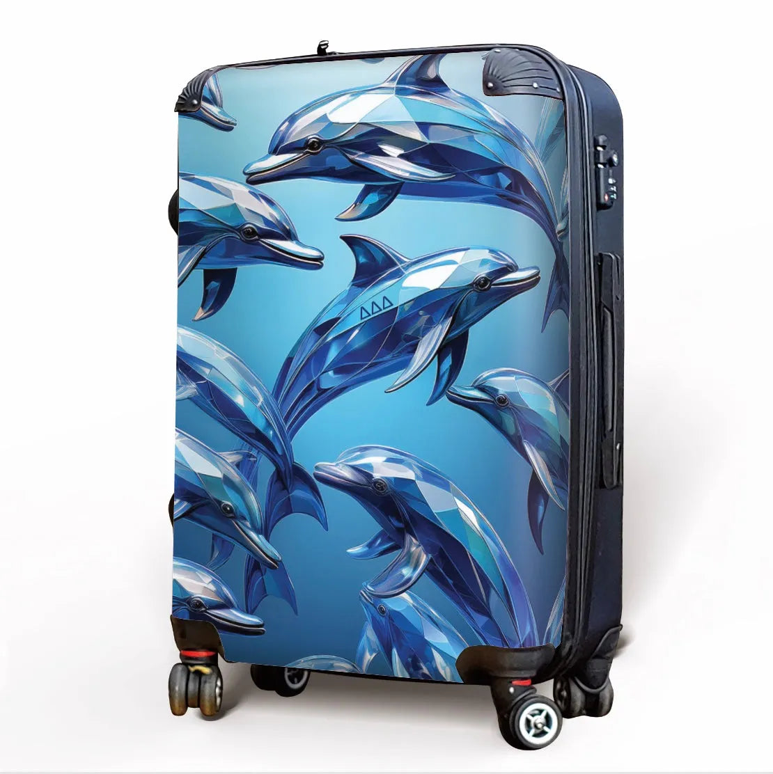 Tri Delta Carry-on Suitcase - Crystal Dolphins Suitcases