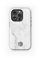 Gamma Phi Beta iPhone 16, 15, 14 Mobile Phone Case - White Marble Gloss Mobile Phone Cases