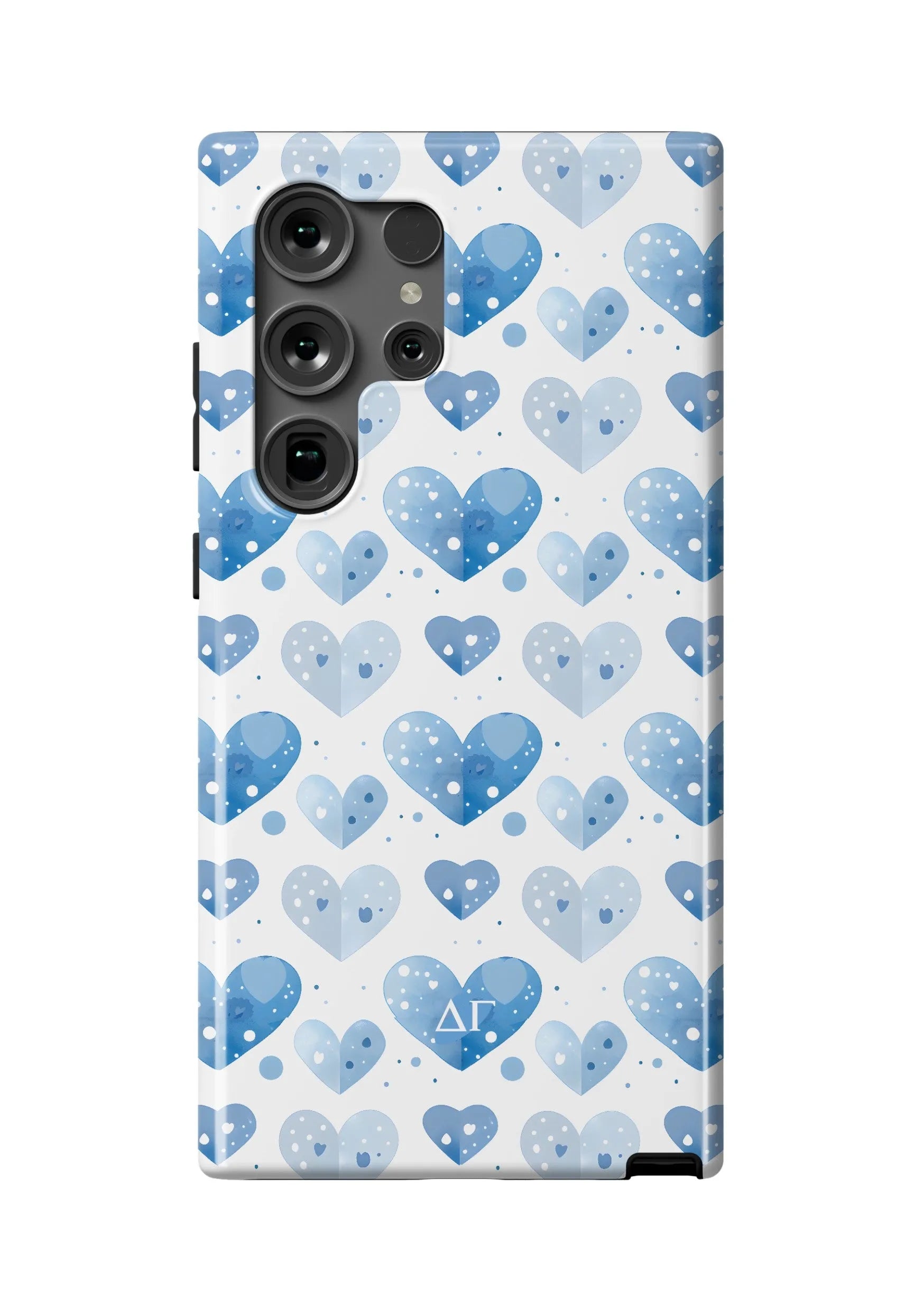 Delta Gamma Samsung Galaxy 24, 23 Mobile Phone Case - Blue Heart Gloss Mobile Phone Cases