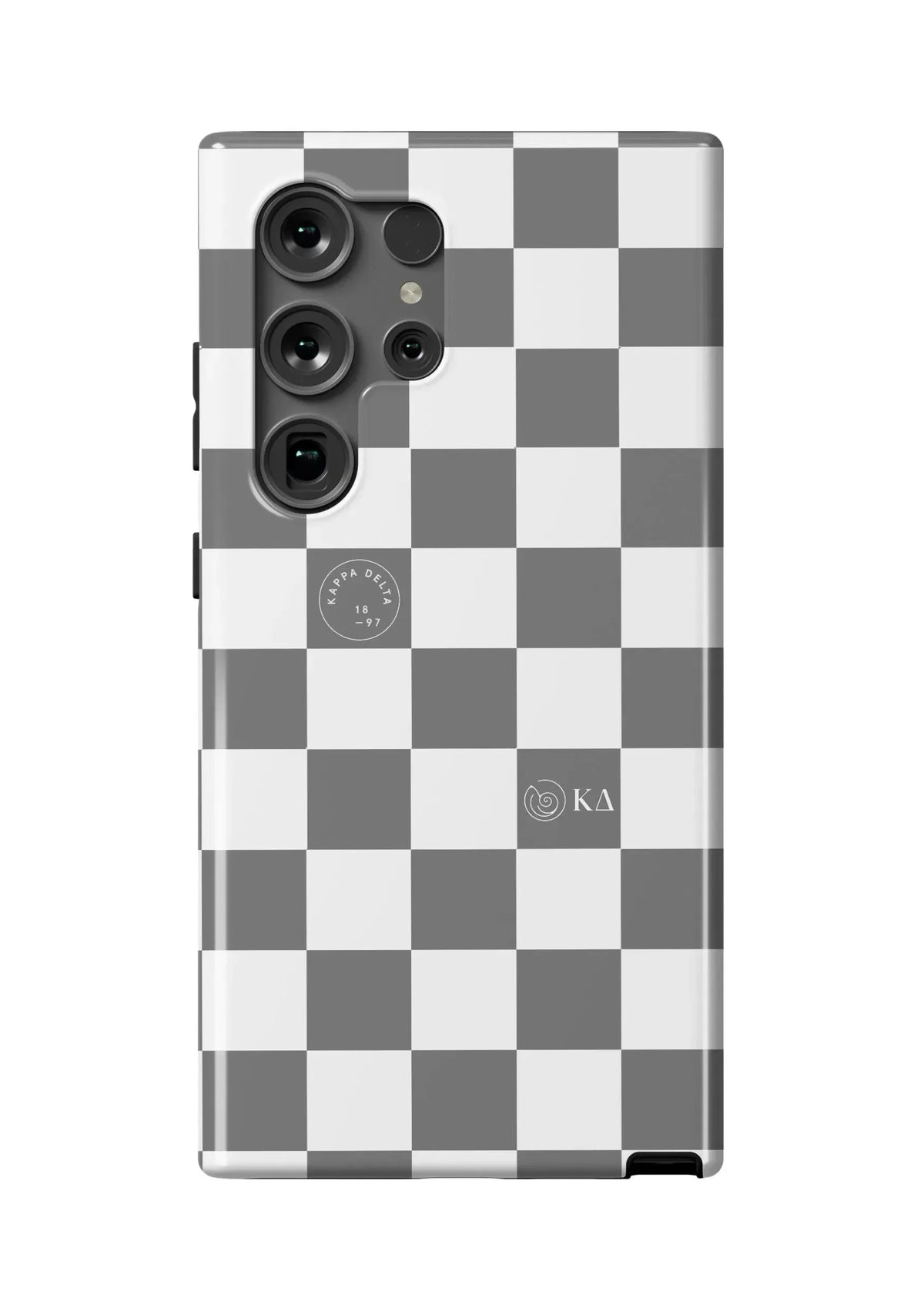 Kappa Delta Samsung Galaxy 24, 23 Mobile Phone Case - Gray Check Gloss Mobile Phone Cases