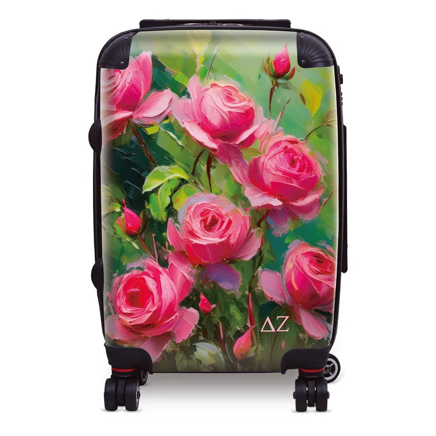 Delta Zeta Carry-on Suitcase - Bold Pink Roses Suitcases