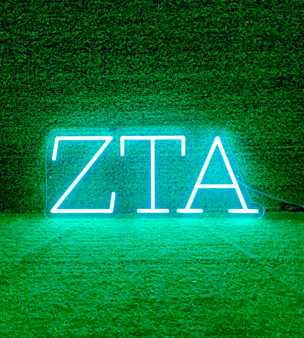 Zeta Tau Alpha Greek Letters LED Neon Sign w/ Dimmer | ZTA Gifts