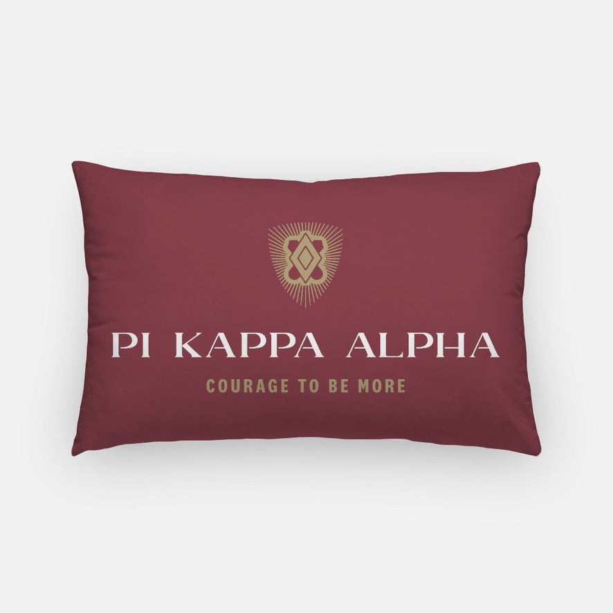 Pi Kappa Alpha Traditional Lumbar Pillow Cover Garnet Pillow Covers