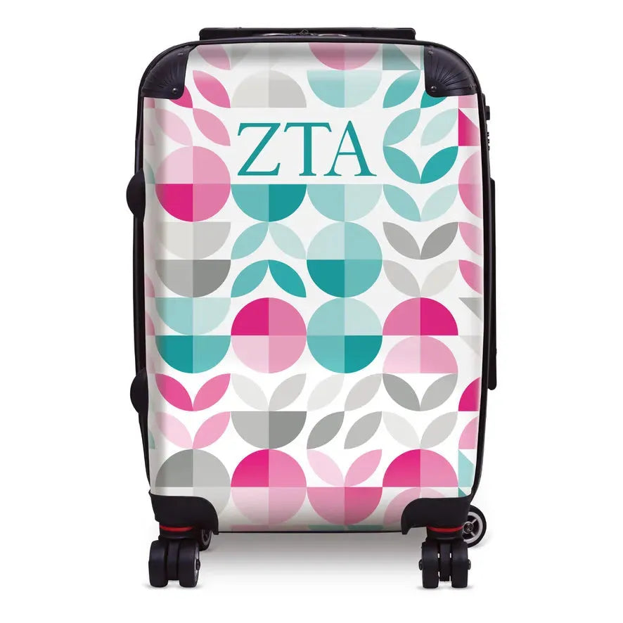Zeta Tau Alpha Carry-on Suitcase - Geo Petals White Suitcases