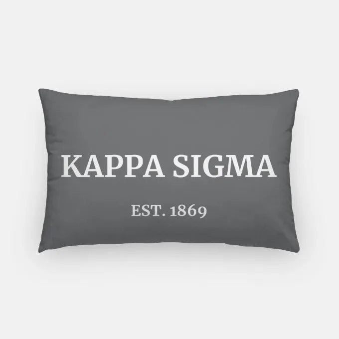 Kappa Sigma 1869 Lumbar Pillow Cover Dark Gray Pillow Covers