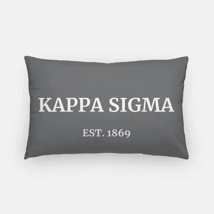 Kappa Sigma 1869 Lumbar Pillow Cover Dark Gray Pillow Covers