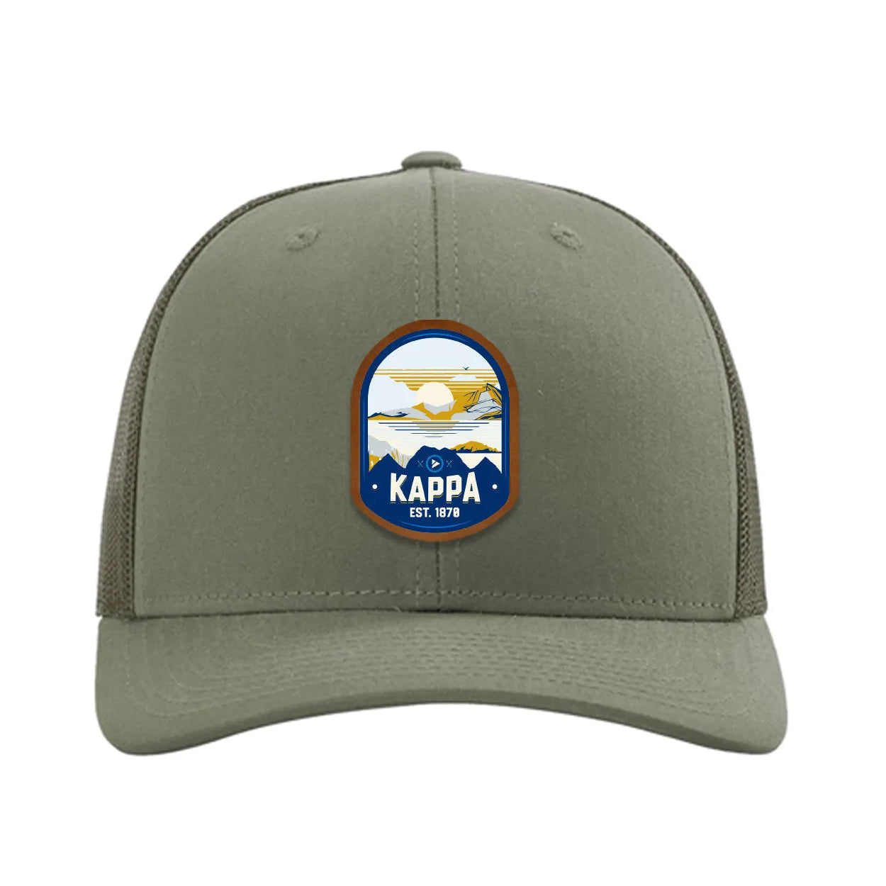Kappa Kappa Gamma Richardson 112 UV Print Leatherette Patch Trucker Hat - Ventura Loden Trucker Hat
