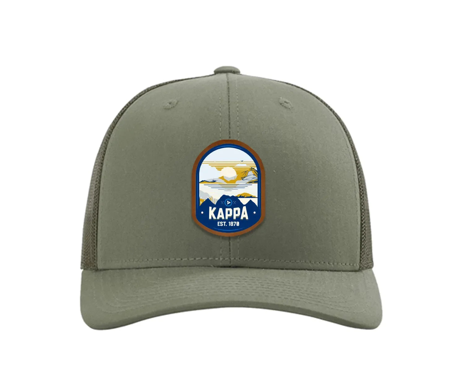 Kappa Kappa Gamma Richardson 112 UV Print Leatherette Patch Trucker Hat - Ventura Loden Trucker Hat