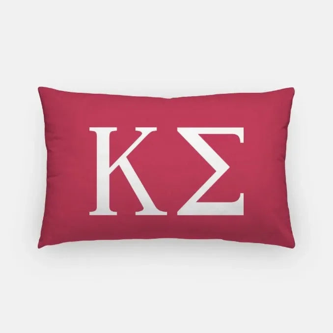 Kappa Sigma Lumbar Pillow Cover - Greek Letters Red Pillow Covers
