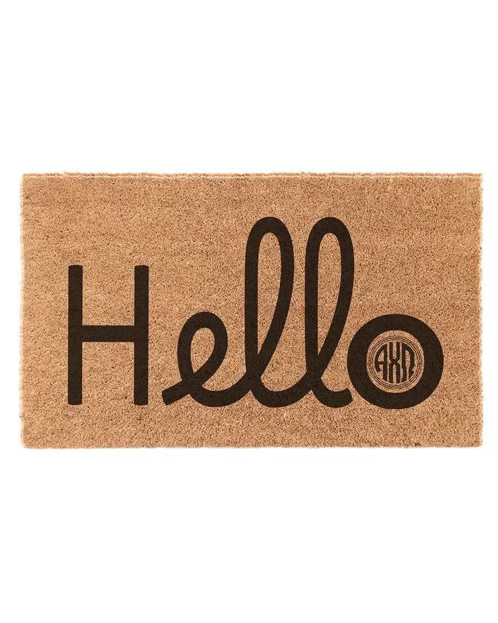Alpha Chi Omega AXO Coir Doormat - Hello Door Mats