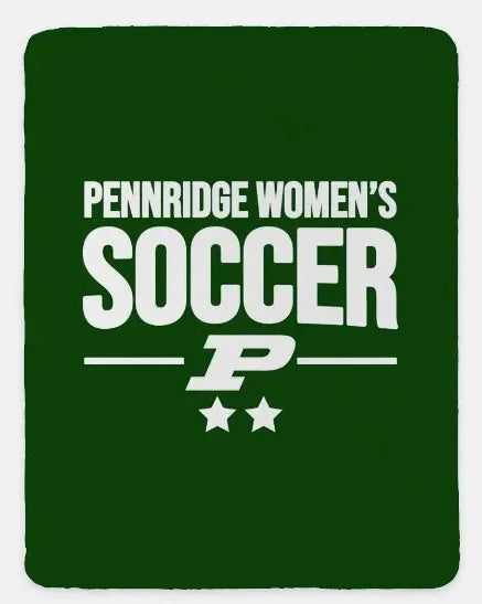 Pennridge Women's Soccer XL 60x80 Sherpa Blanket Green Throw Blankets