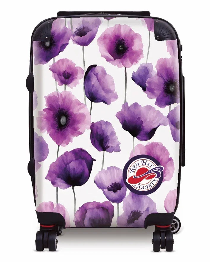 Red Hat Society Carry-on Luggage - Purple Petals Suitcases