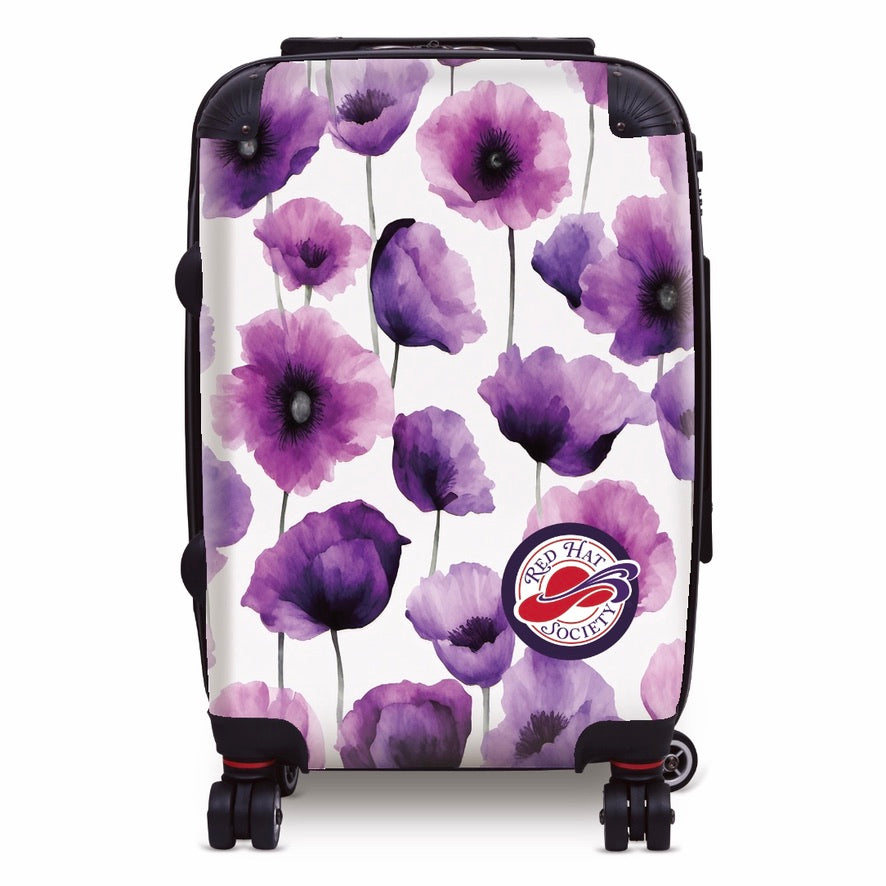 Red Hat Society Carry-on Luggage - Purple Petals Suitcases