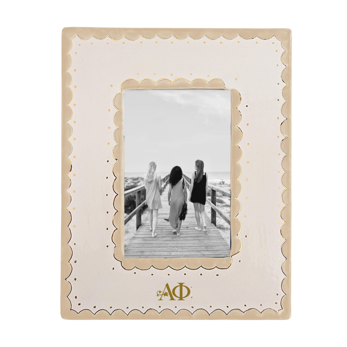 Alpha Phi Scallop Photo Frame | Big Little Gift | Sister Keepsake