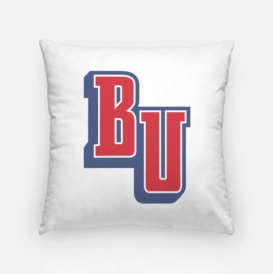Belmont University BU Red Throw Pillow Cover 18" White Pillow Covers