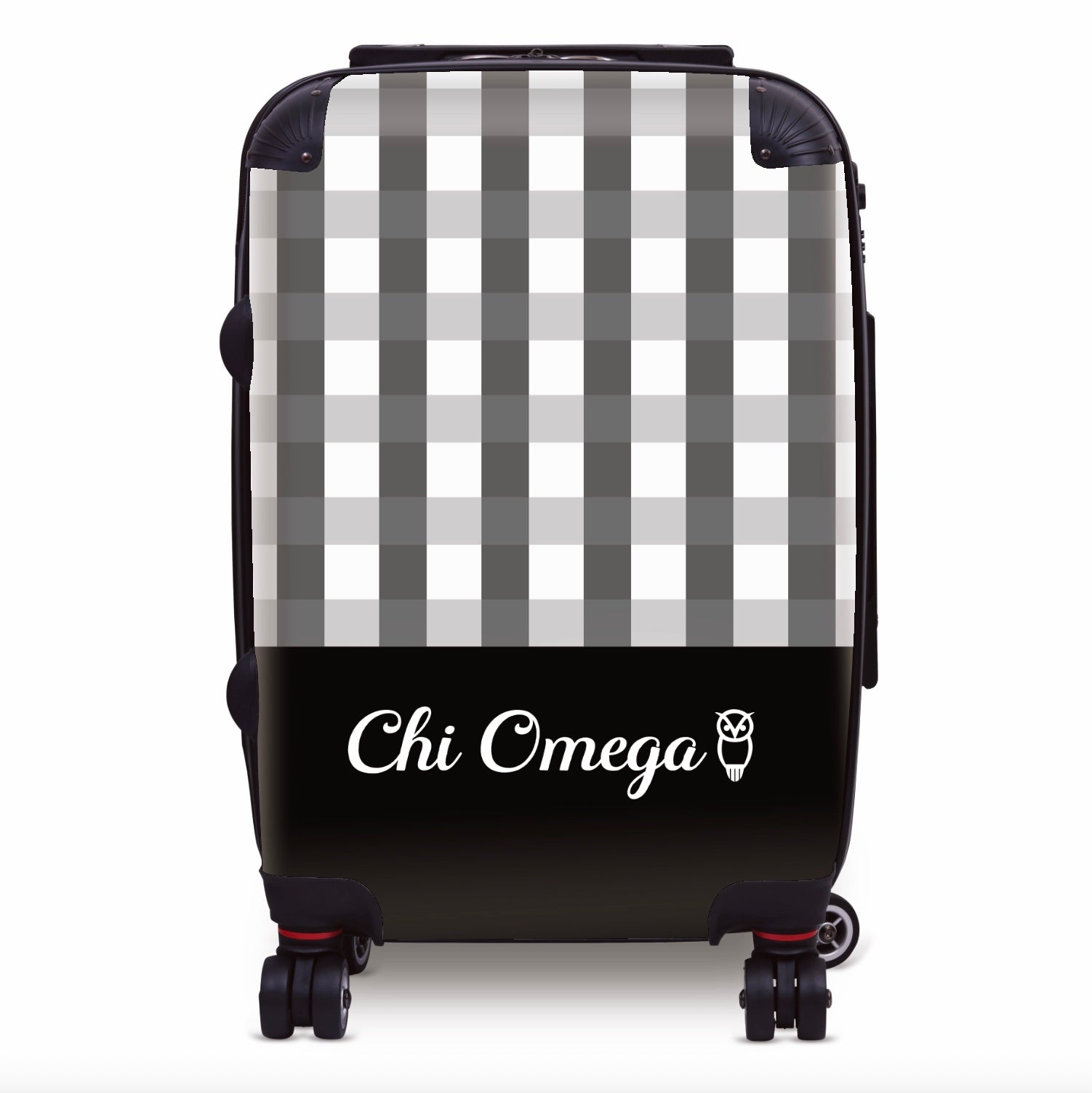 Chi Omega Carry-on Suitcase - Gingham Suitcases