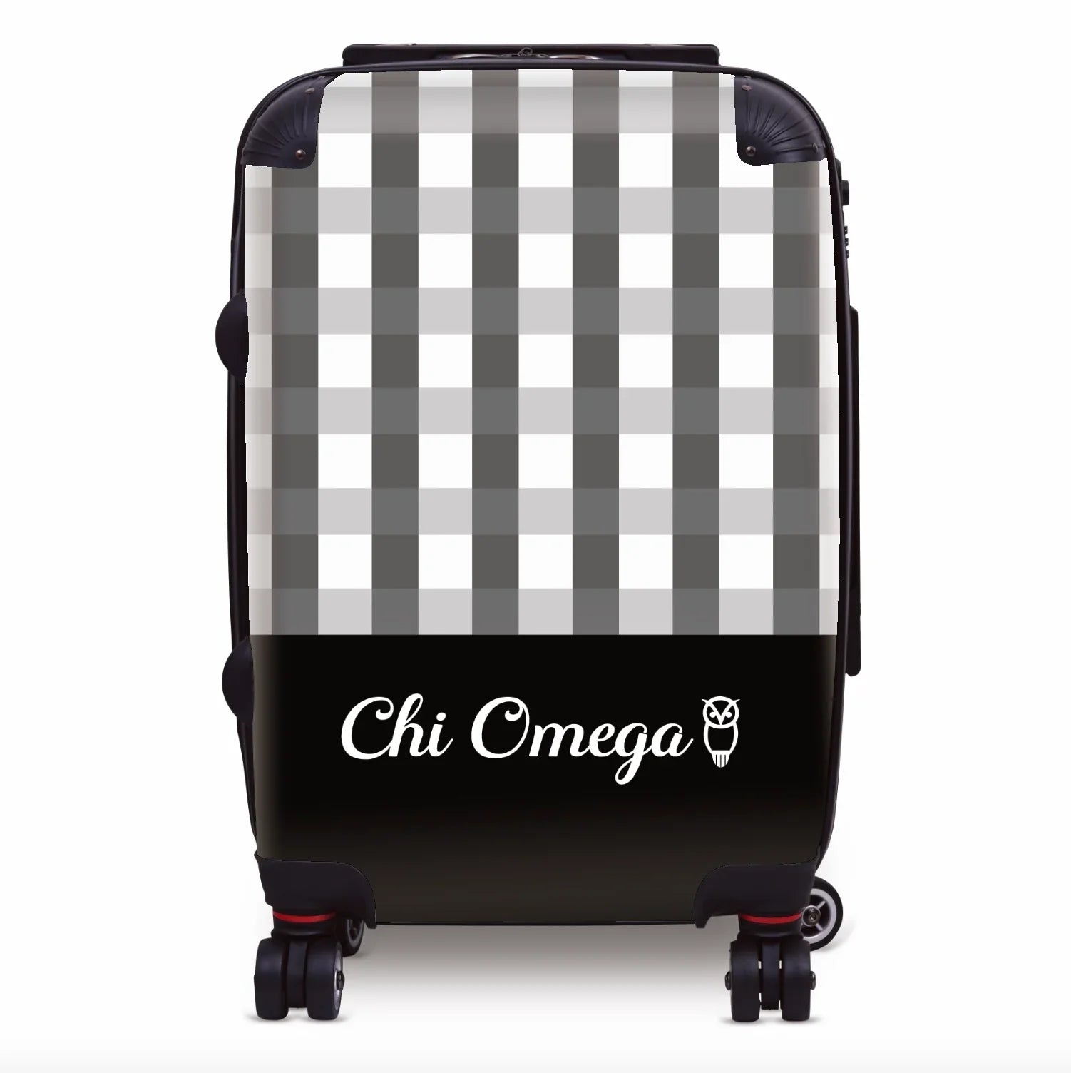 Chi Omega Carry-on Suitcase - Gingham Suitcases